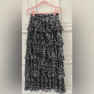 Delphi Collective Black & White Collective Polka Dot Layer Skirt